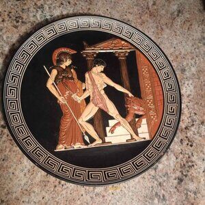 Athena, Theseus and the Minotaur wall decor plate